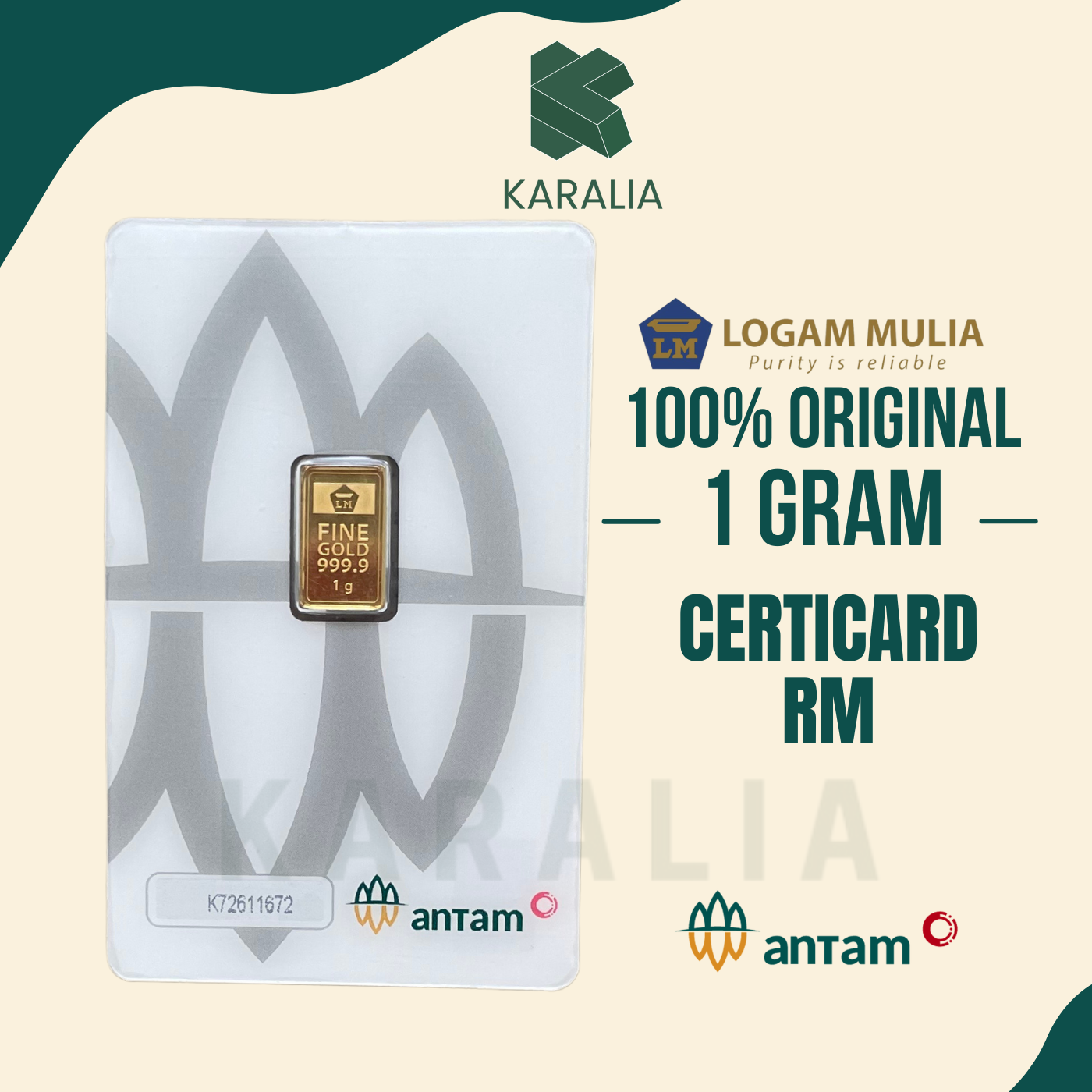 Emas Antam 1 Gram Certicard RM